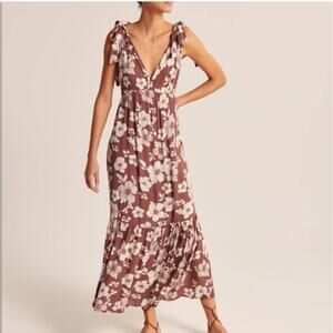 Abercrombie & Fitch Tie Strap Floral Midi Dress NWT
